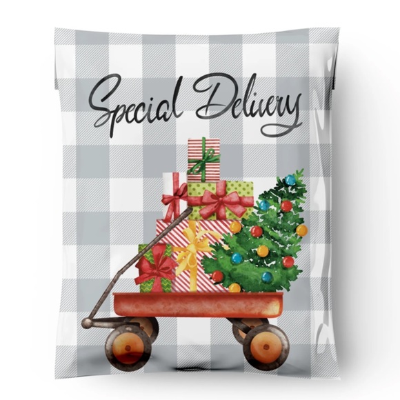 3 SETS LEFT🌲20 Special Delivery Christmas Wagon poly Mailers- 10 x 13 inch - Picture 1 of 5